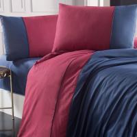 Постільна білизна Altinbasak Lacivert-bordo ранфорс полуторний 160*220/180*240/50*70-2 100% бабовна