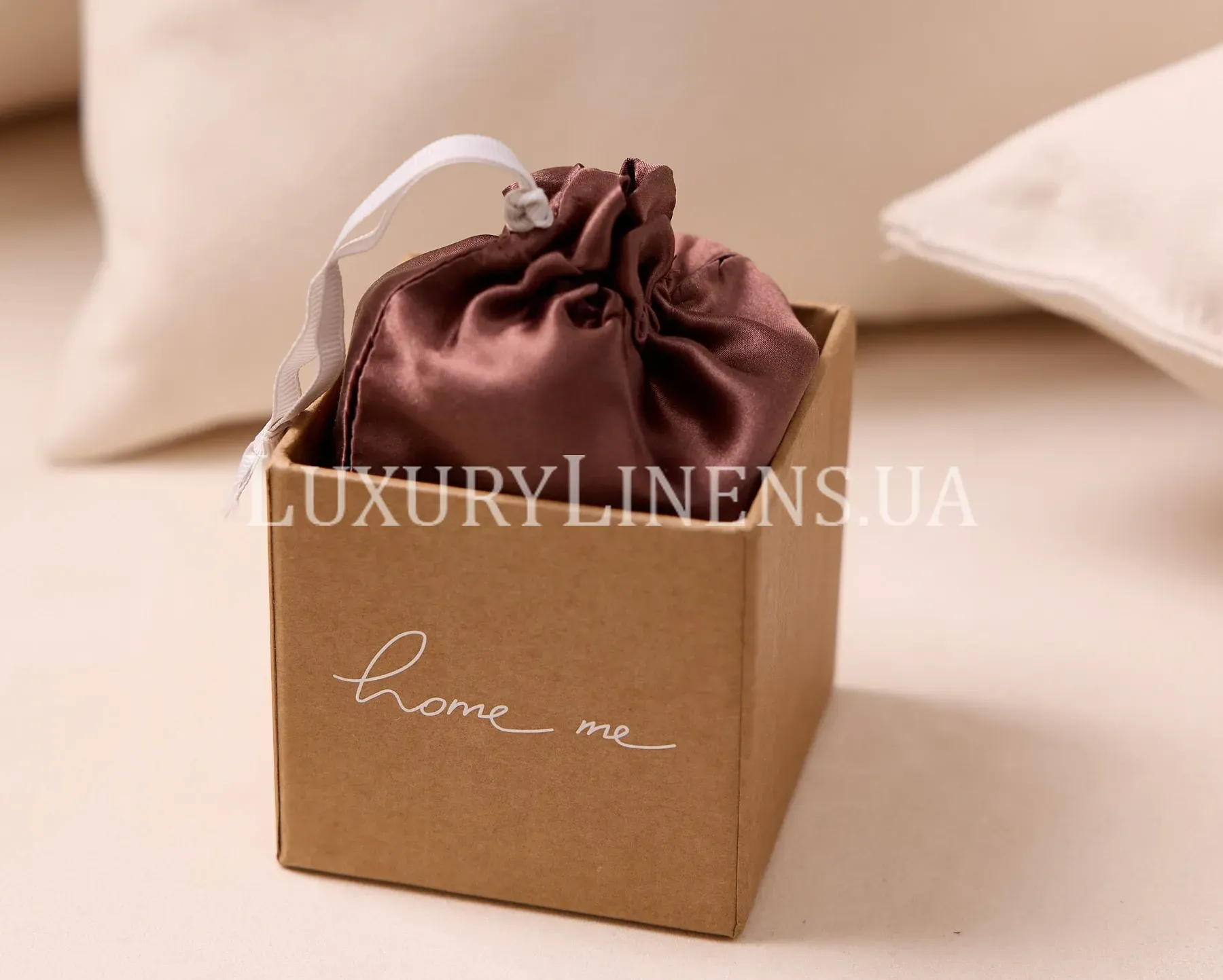 Наволочка шовкова HOME ME 50x70 колір кава шовк