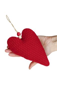 Декор підвіска Серце Тільда ​​червоне