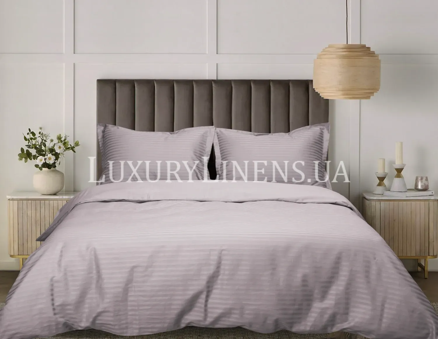 Постільна білизна LUXURY LINENS Stripe SHELL 100% бавовна, Двоспальні