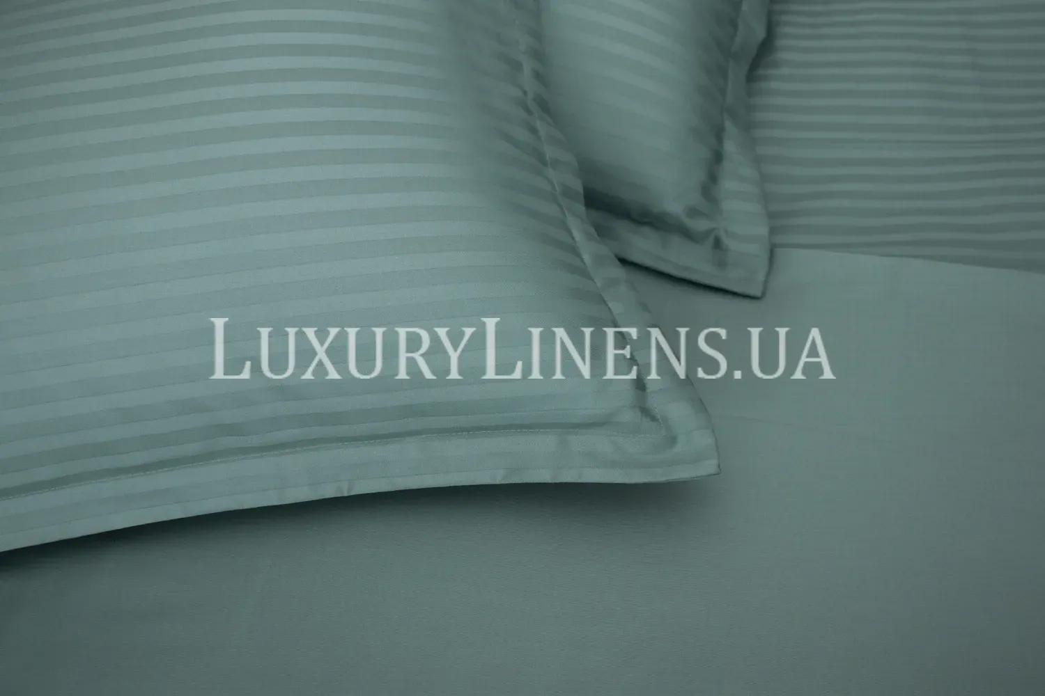 Постільна білизна LUXURY LINENS MINT Stripe 100% бавовна-, Двоспальні