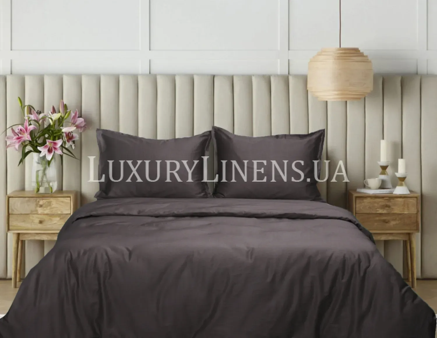 Постільна білизна LUXURY LINENS CACAO 100% бавовна, Двоспальні