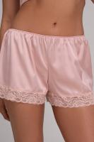 Набір шовковий жіночий топ і шорти з мереживом, рожевий