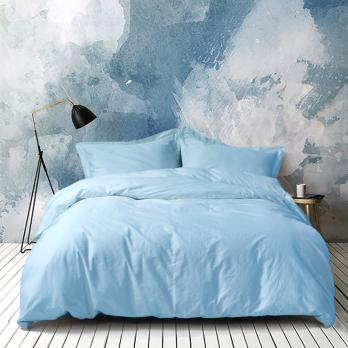 Постільна білизна сатин Lotus Home - Dakota Modern блакитний євро