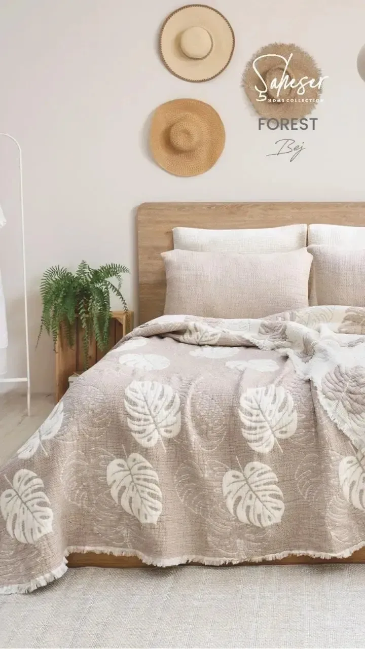 Муслинове покривало Saheser Forest Bej 220х240 см