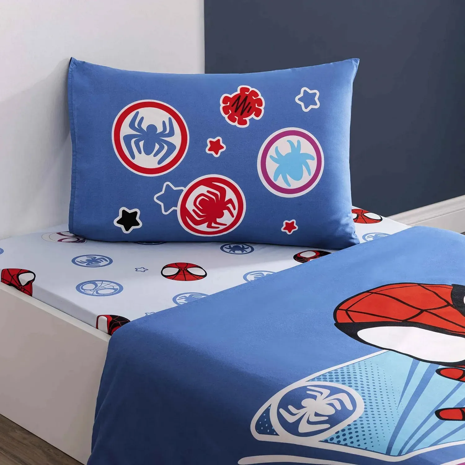 Постільна білизна TAC Disney Spidey Adventure, Односпальний, 160х220 см, 50х70см (1шт), 100х200 см (на резинці)